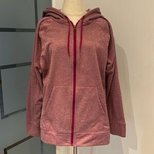 Champion Women's Heathered Pink Maroon Full Zip Hoodie